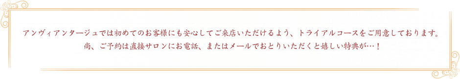 自由が丘 エステサロン 隠れ家サロン 【En Avantageux】 アン　ヴィアンタージュ トライアルコース診断